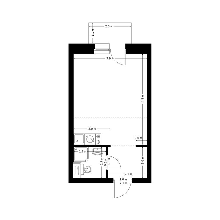 Apartment Sale, 26.1平方米 at Polar, Polyarnaya Street, 39Б, Moscow, Russia #1 Apartment Sale, 26.1平方米 at Polar, Polyarnaya Street, 39Б, Moscow, Russia #1
