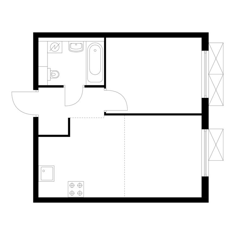 1-BD Apartment Sale, 36平方米 at Ilinskie Luga, Zapovednaya Street, 1, posyolok Ilyinskoye-Usovo, Krasnogorsk City District, Moscow Region, Russia #1