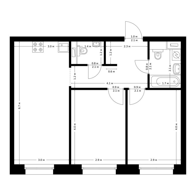 2-BD Apartment Sale, 56.2 sq. m. at Polar, Polyarnaya Street, 39Б, Moscow, Russia #1 2-BD Apartment Sale, 56.2 sq. m. at Polar, Polyarnaya Street, 39Б, Moscow, Russia #1