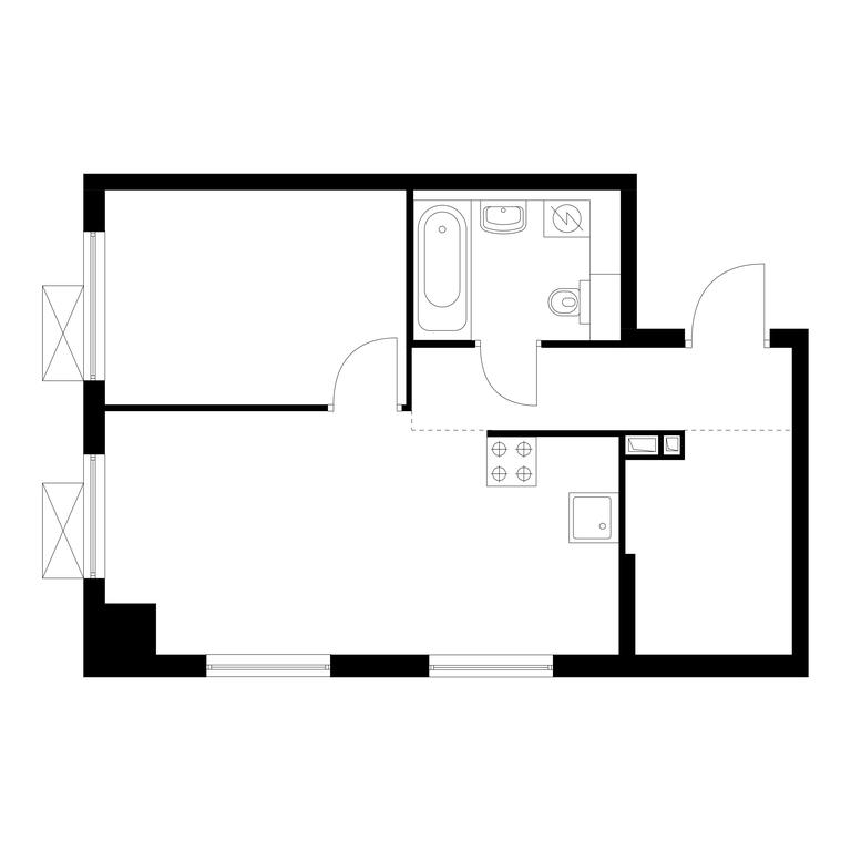 1-BD Apartment Sale, 40 sq. m. at Ilinskie Luga, Zapovednaya Street, 1, posyolok Ilyinskoye-Usovo, Krasnogorsk City District, Moscow Region, Russia #1