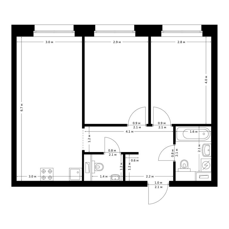 2-BD Apartment Sale, 55.9平方米 at Polar, Polyarnaya Street, 39Б, Moscow, Russia #1 2-BD Apartment Sale, 55.9平方米 at Polar, Polyarnaya Street, 39Б, Moscow, Russia #1