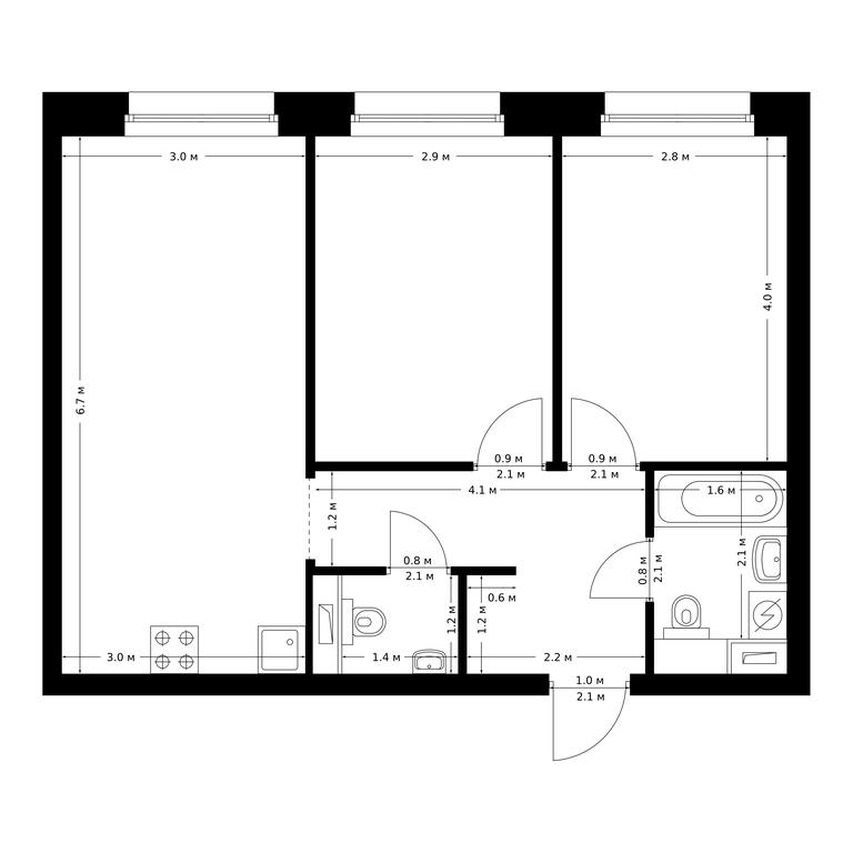 2-BD Apartment Sale, 55.9平方米 at Polar, Polyarnaya Street, 39Б, Moscow, Russia #1 2-BD Apartment Sale, 55.9平方米 at Polar, Polyarnaya Street, 39Б, Moscow, Russia #1