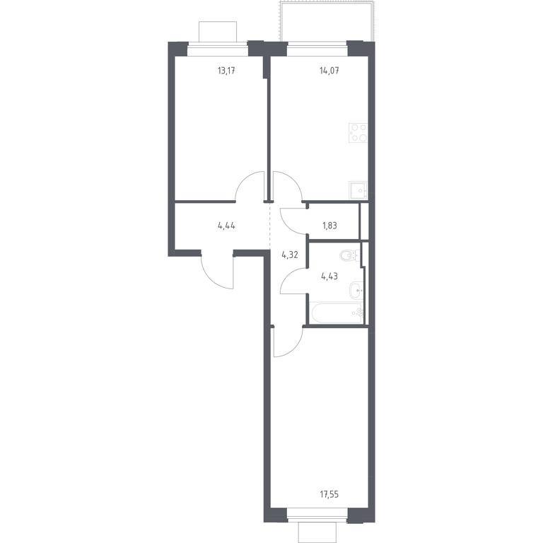 1-BD Apartment Sale, 59.81 sq. m. at Pribrezhnyi Park, Pribrezhniy Park Residential Complex, Village of Yam, Domodedovo City District, Moscow Region, Russia #1 1-BD Apartment Sale, 59.81 sq. m. at Pribrezhnyi Park, Pribrezhniy Park Residential Complex, Village of Yam, Domodedovo City District, Moscow Region, Russia #1