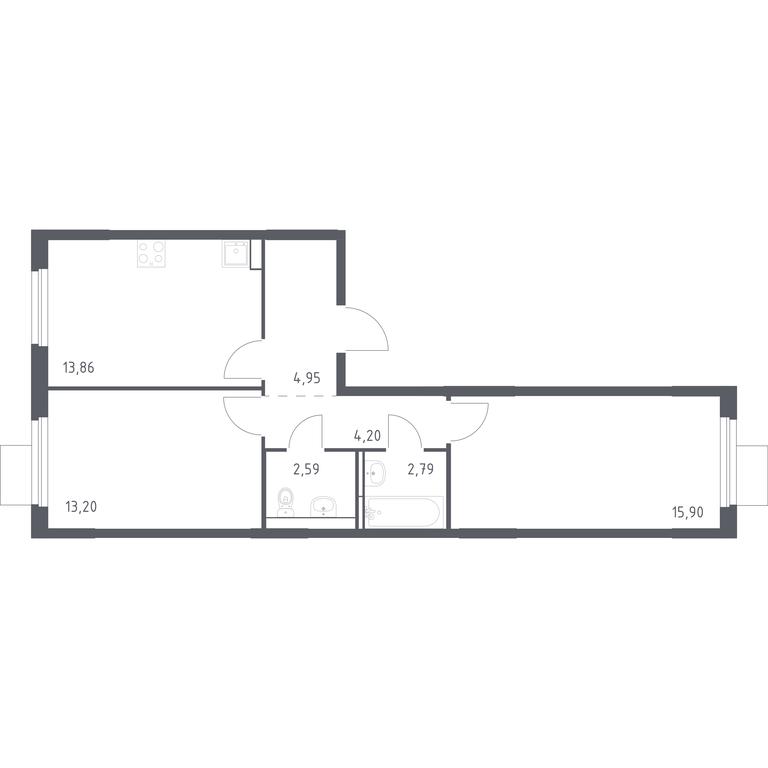 1-BD Apartment Sale, 57.49 sq. m. at Mytishchi Park, Silikatnaya ulitsa, 41к3, Mytischi, Moscow Region, Russia #1 1-BD Apartment Sale, 57.49 sq. m. at Mytishchi Park, Silikatnaya ulitsa, 41к3, Mytischi, Moscow Region, Russia #1