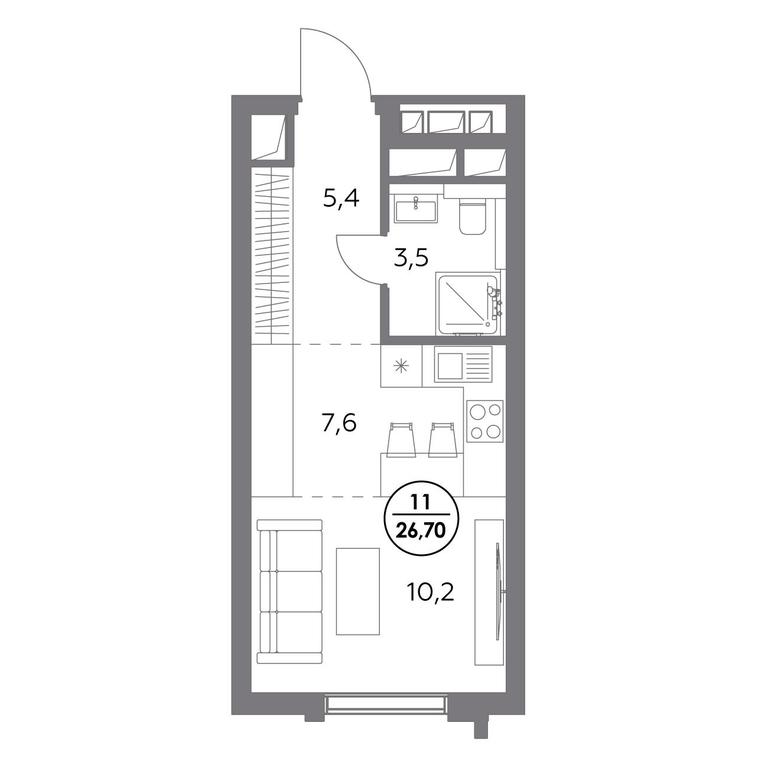1-BD Apartment Sale, 26.7 sq. m. at Dom56, Fridrikha Engelsa Street, 56с1, Moscow, Russia #1 1-BD Apartment Sale, 26.7 sq. m. at Dom56, Fridrikha Engelsa Street, 56с1, Moscow, Russia #1