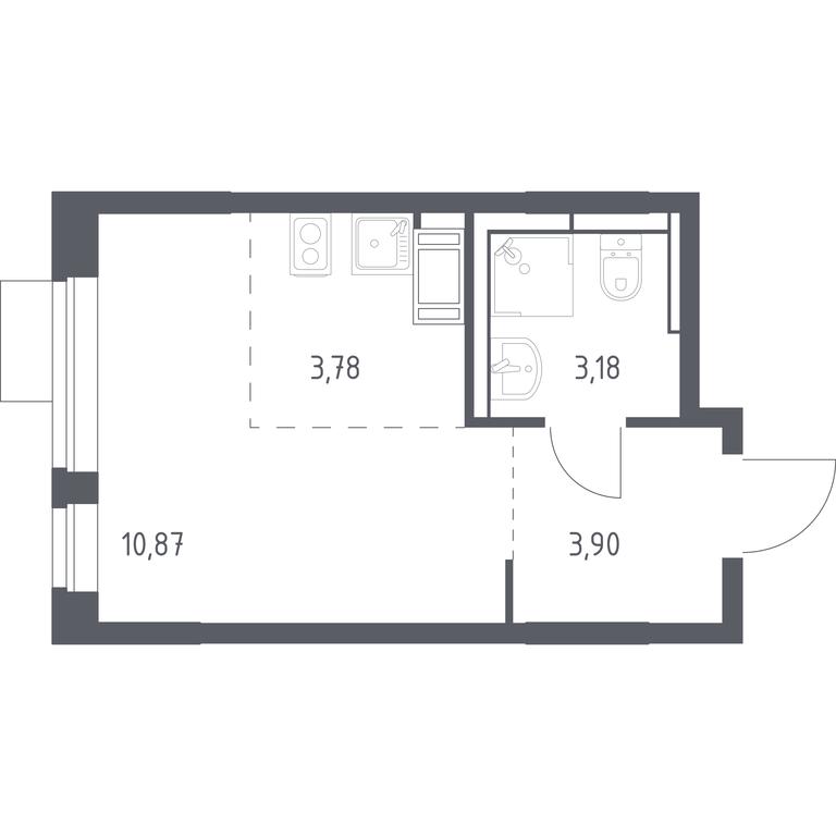 Apartment Sale, 21.73平方米 at Piatnitskie Luga, Pyatnitskoye Highway, 2, derevnya Yurlovo, Solnechnogorsk City District, Moscow Region, Russia #1