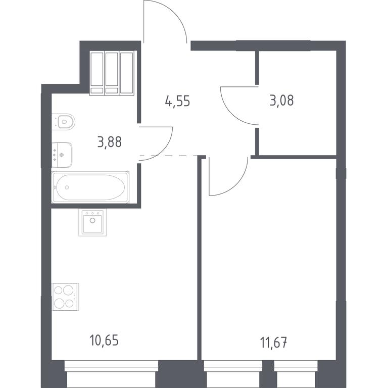 Apartment Sale, 33.8平方米 at Troparevo Park, Kiyevskoye shosse, 21-y kilometr, 3с4, Mosrentgen Settlement, Moscow, Russia #2 Apartment Sale, 33.8平方米 at Troparevo Park, Kiyevskoye shosse, 21-y kilometr, 3с4, Mosrentgen Settlement, Moscow, Russia #2