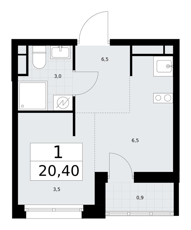 Apartment Sale, 20.4平方米 at Rodniye Kvartaly, Kvartal № 33, Marushkinskoye Settlement, Moscow, Russia #1 Apartment Sale, 20.4平方米 at Rodniye Kvartaly, Kvartal № 33, Marushkinskoye Settlement, Moscow, Russia #1