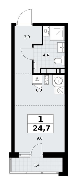 Apartment Sale, 24.7平方米 at Rodniye Kvartaly, Kvartal № 33, Marushkinskoye Settlement, Moscow, Russia #2 Apartment Sale, 24.7平方米 at Rodniye Kvartaly, Kvartal № 33, Marushkinskoye Settlement, Moscow, Russia #2