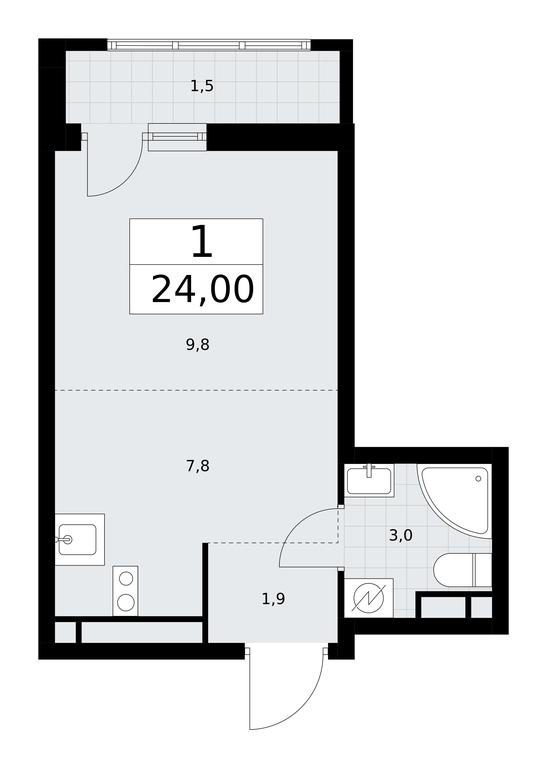 Apartment Sale, 24平方米 at Rodniye Kvartaly, Kvartal № 33, Marushkinskoye Settlement, Moscow, Russia #1 Apartment Sale, 24平方米 at Rodniye Kvartaly, Kvartal № 33, Marushkinskoye Settlement, Moscow, Russia #1
