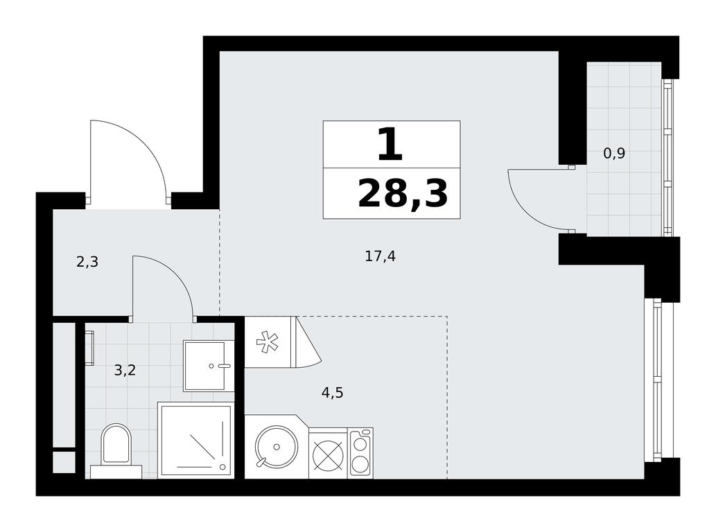 Apartment Sale, 28.3 sq. m. at Rodniye Kvartaly, Kvartal № 33, Marushkinskoye Settlement, Moscow, Russia #2 Apartment Sale, 28.3 sq. m. at Rodniye Kvartaly, Kvartal № 33, Marushkinskoye Settlement, Moscow, Russia #2