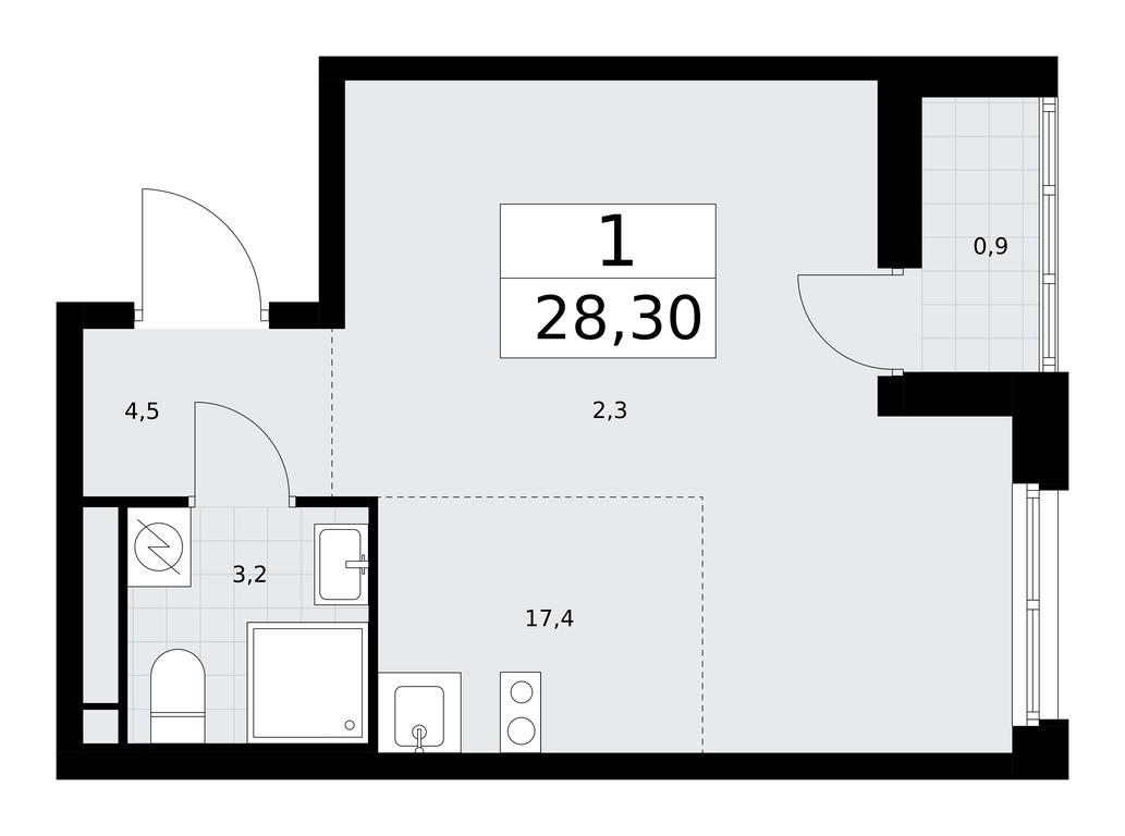 Apartment Sale, 28.3平方米 at Rodniye Kvartaly, Kvartal № 33, Marushkinskoye Settlement, Moscow, Russia #1 Apartment Sale, 28.3平方米 at Rodniye Kvartaly, Kvartal № 33, Marushkinskoye Settlement, Moscow, Russia #1