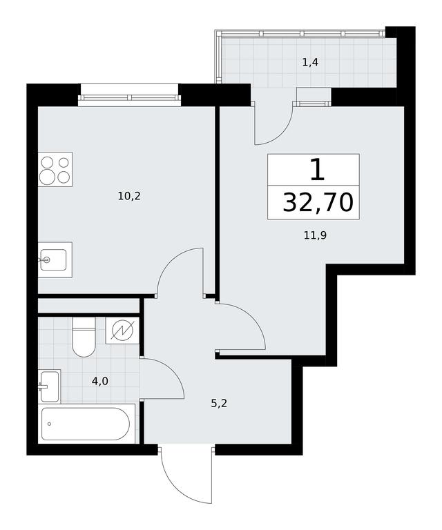 Apartment Sale, 32.7平方米 at Rodniye Kvartaly, Kvartal № 33, Marushkinskoye Settlement, Moscow, Russia #1 Apartment Sale, 32.7平方米 at Rodniye Kvartaly, Kvartal № 33, Marushkinskoye Settlement, Moscow, Russia #1