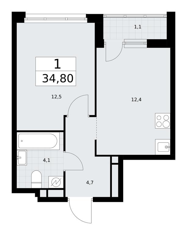 Apartment Sale, 34.8 sq. m. at Rodniye Kvartaly, Kvartal № 33, Marushkinskoye Settlement, Moscow, Russia #1 Apartment Sale, 34.8 sq. m. at Rodniye Kvartaly, Kvartal № 33, Marushkinskoye Settlement, Moscow, Russia #1