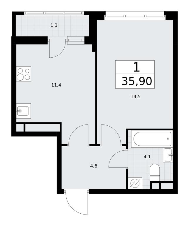 Apartment Sale, 35.9平方米 at Rodniye Kvartaly, Kvartal № 33, Marushkinskoye Settlement, Moscow, Russia #1 Apartment Sale, 35.9平方米 at Rodniye Kvartaly, Kvartal № 33, Marushkinskoye Settlement, Moscow, Russia #1