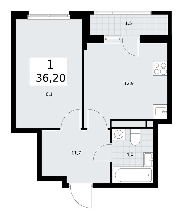 Apartment Sale, 36.2平方米 at Rodniye Kvartaly, Kvartal № 33, Marushkinskoye Settlement, Moscow, Russia #1 Apartment Sale, 36.2平方米 at Rodniye Kvartaly, Kvartal № 33, Marushkinskoye Settlement, Moscow, Russia #1