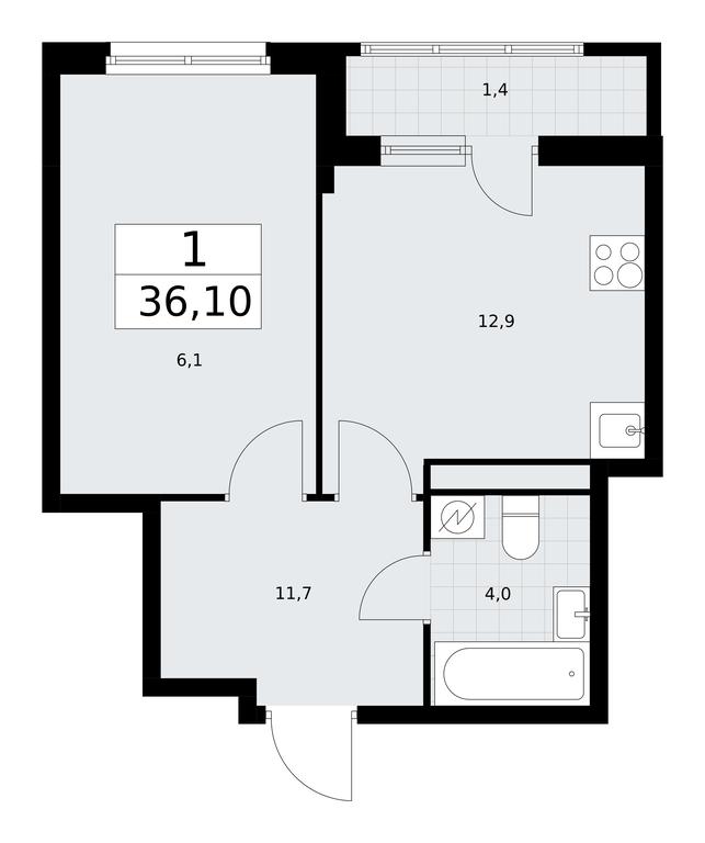 Apartment Sale, 36.1 sq. m. at Rodniye Kvartaly, Kvartal № 33, Marushkinskoye Settlement, Moscow, Russia #1 Apartment Sale, 36.1 sq. m. at Rodniye Kvartaly, Kvartal № 33, Marushkinskoye Settlement, Moscow, Russia #1