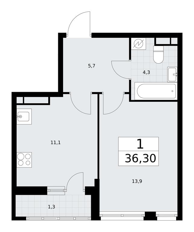 Apartment Sale, 36.3 sq. m. at Rodniye Kvartaly, Kvartal № 33, Marushkinskoye Settlement, Moscow, Russia #1 Apartment Sale, 36.3 sq. m. at Rodniye Kvartaly, Kvartal № 33, Marushkinskoye Settlement, Moscow, Russia #1