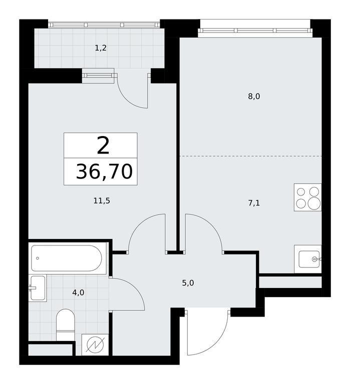 1-BD Apartment Sale, 36.8平方米 at Rodniye Kvartaly, Kvartal № 33, Marushkinskoye Settlement, Moscow, Russia #1 1-BD Apartment Sale, 36.8平方米 at Rodniye Kvartaly, Kvartal № 33, Marushkinskoye Settlement, Moscow, Russia #1