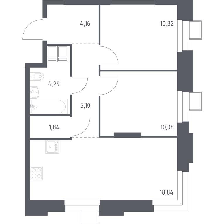 Продажа 1-комн. квартиры, 54,63 м² в ЖК «Тропарево Парк», Киевское шоссе, 21-й километр, 3с4, поселение Мосрентген, Москва, Россия #1 Продажа 1-комн. квартиры, 54,63 м² в ЖК «Тропарево Парк», Киевское шоссе, 21-й километр, 3с4, поселение Мосрентген, Москва, Россия #1