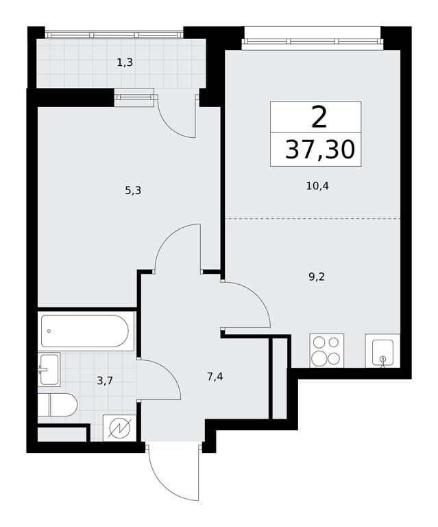 1-BD Apartment Sale, 37.3平方米 at Rodniye Kvartaly, Kvartal № 33, Marushkinskoye Settlement, Moscow, Russia #1 1-BD Apartment Sale, 37.3平方米 at Rodniye Kvartaly, Kvartal № 33, Marushkinskoye Settlement, Moscow, Russia #1