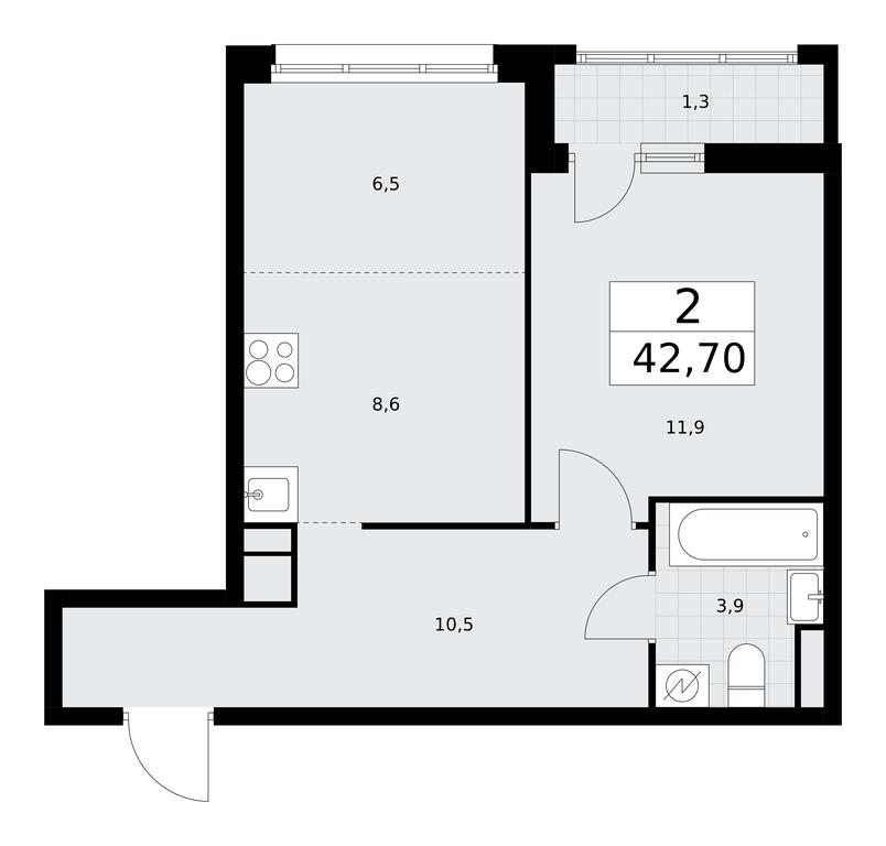 1-BD Apartment Sale, 42.7平方米 at Rodniye Kvartaly, Kvartal № 33, Marushkinskoye Settlement, Moscow, Russia #1 1-BD Apartment Sale, 42.7平方米 at Rodniye Kvartaly, Kvartal № 33, Marushkinskoye Settlement, Moscow, Russia #1