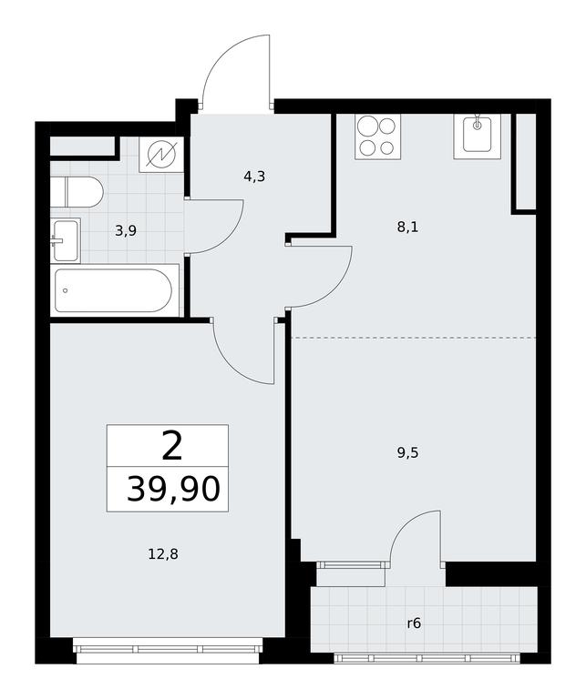 1-BD Apartment Sale, 39.9平方米 at Rodniye Kvartaly, Kvartal № 33, Marushkinskoye Settlement, Moscow, Russia #1 1-BD Apartment Sale, 39.9平方米 at Rodniye Kvartaly, Kvartal № 33, Marushkinskoye Settlement, Moscow, Russia #1