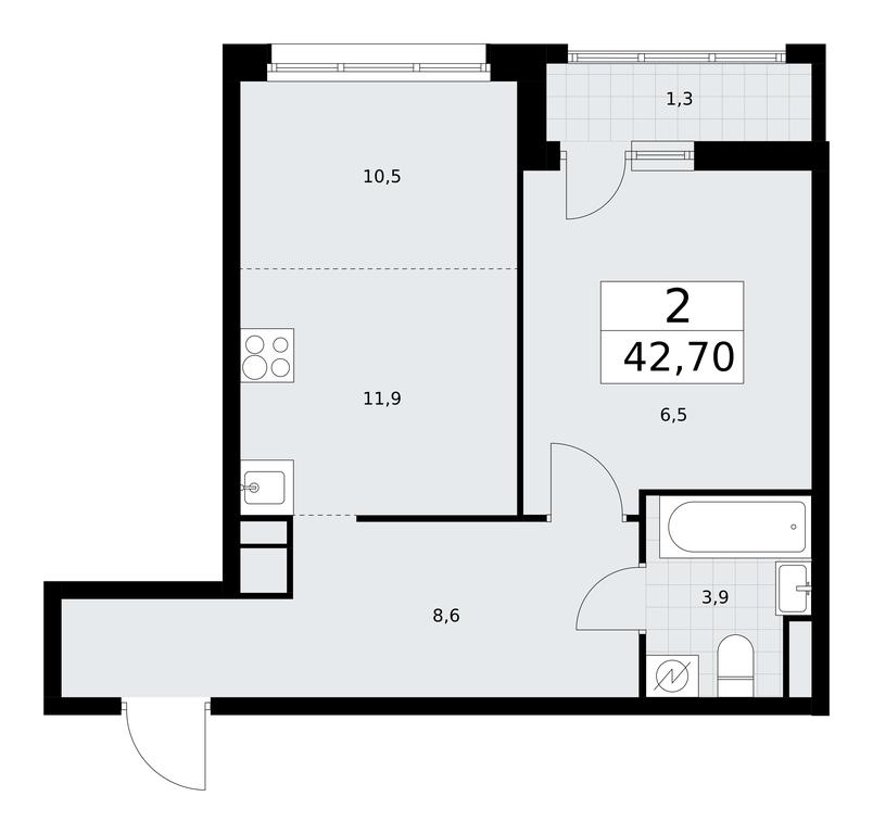 1-BD Apartment Sale, 42.7平方米 at Rodniye Kvartaly, Kvartal № 33, Marushkinskoye Settlement, Moscow, Russia #1 1-BD Apartment Sale, 42.7平方米 at Rodniye Kvartaly, Kvartal № 33, Marushkinskoye Settlement, Moscow, Russia #1