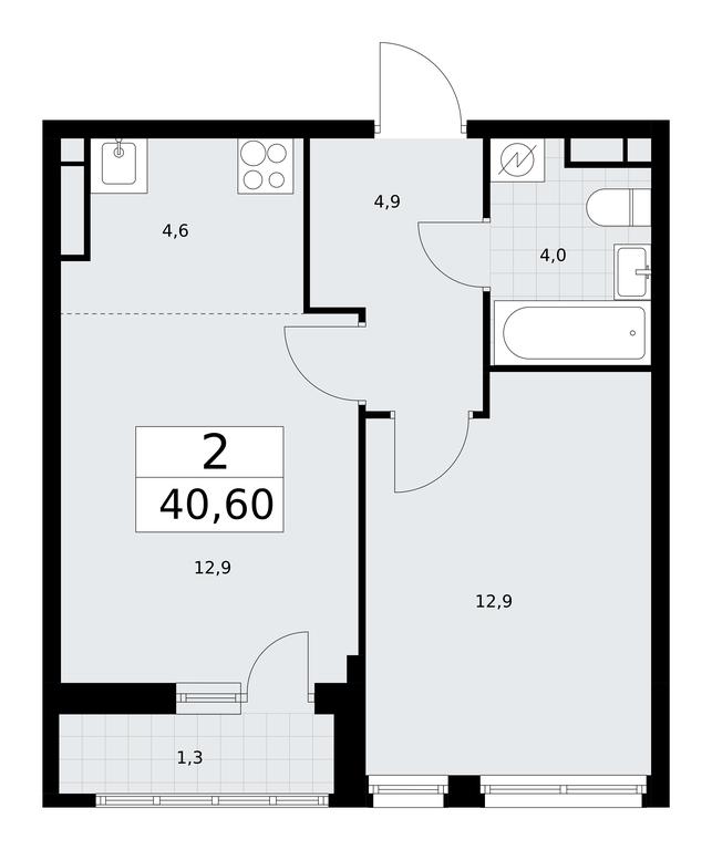 1-BD Apartment Sale, 40.6平方米 at Rodniye Kvartaly, Kvartal № 33, Marushkinskoye Settlement, Moscow, Russia #1 1-BD Apartment Sale, 40.6平方米 at Rodniye Kvartaly, Kvartal № 33, Marushkinskoye Settlement, Moscow, Russia #1