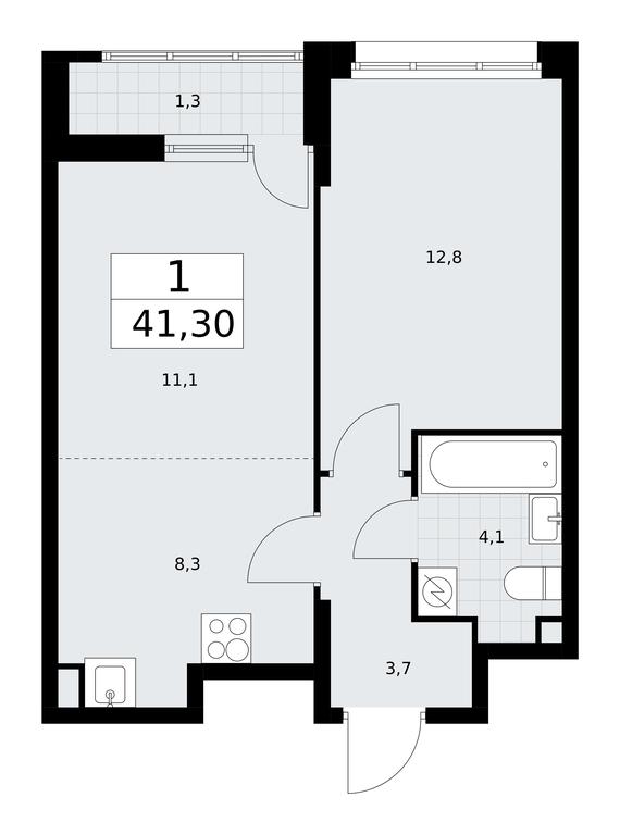 1-BD Apartment Sale, 41.3平方米 at Rodniye Kvartaly, Kvartal № 33, Marushkinskoye Settlement, Moscow, Russia #1 1-BD Apartment Sale, 41.3平方米 at Rodniye Kvartaly, Kvartal № 33, Marushkinskoye Settlement, Moscow, Russia #1