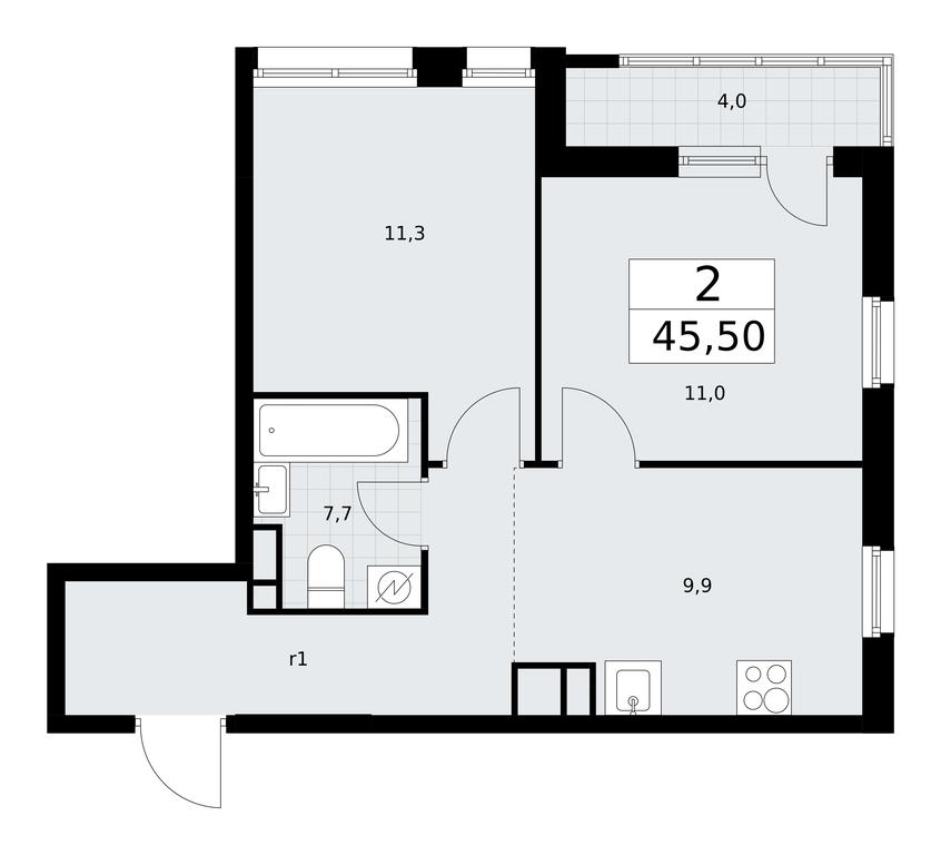 1-BD Apartment Sale, 45.5 sq. m. at Rodniye Kvartaly, Kvartal № 33, Marushkinskoye Settlement, Moscow, Russia #1 1-BD Apartment Sale, 45.5 sq. m. at Rodniye Kvartaly, Kvartal № 33, Marushkinskoye Settlement, Moscow, Russia #1