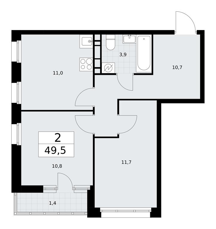 1-BD Apartment Sale, 49.5平方米 at Rodniye Kvartaly, Kvartal № 33, Marushkinskoye Settlement, Moscow, Russia #1 1-BD Apartment Sale, 49.5平方米 at Rodniye Kvartaly, Kvartal № 33, Marushkinskoye Settlement, Moscow, Russia #1
