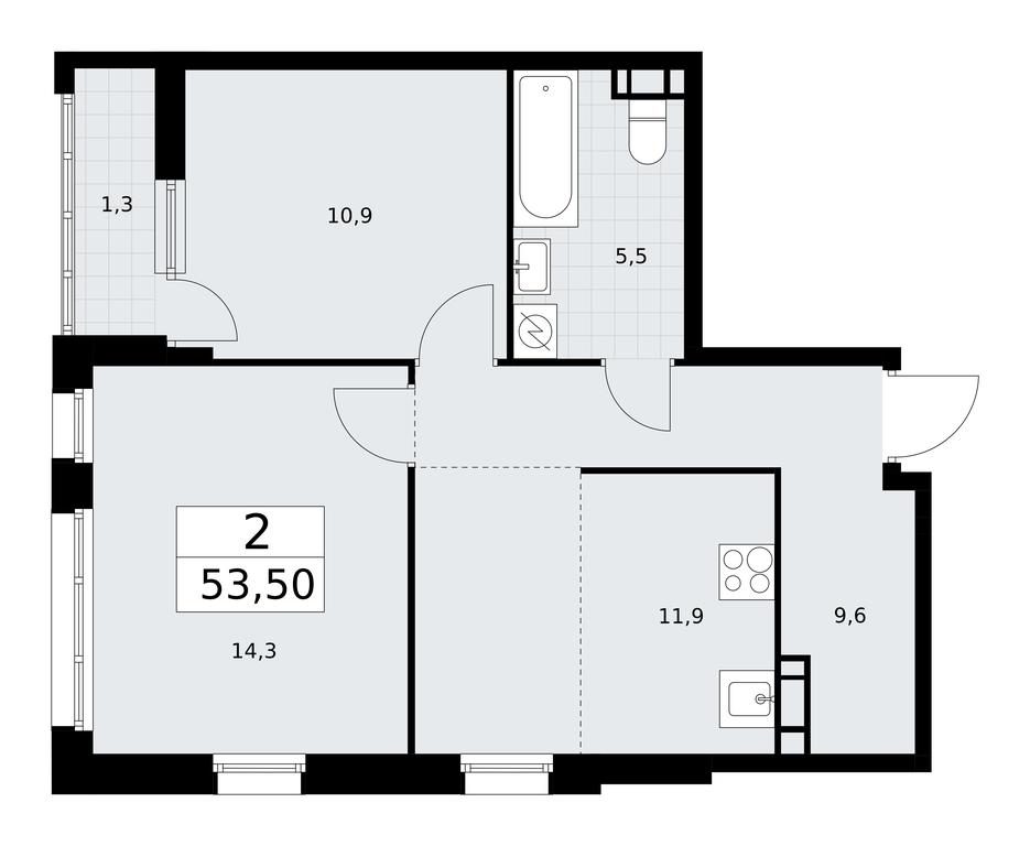 1-BD Apartment Sale, 53.5平方米 at Rodniye Kvartaly, Kvartal № 33, Marushkinskoye Settlement, Moscow, Russia #1 1-BD Apartment Sale, 53.5平方米 at Rodniye Kvartaly, Kvartal № 33, Marushkinskoye Settlement, Moscow, Russia #1