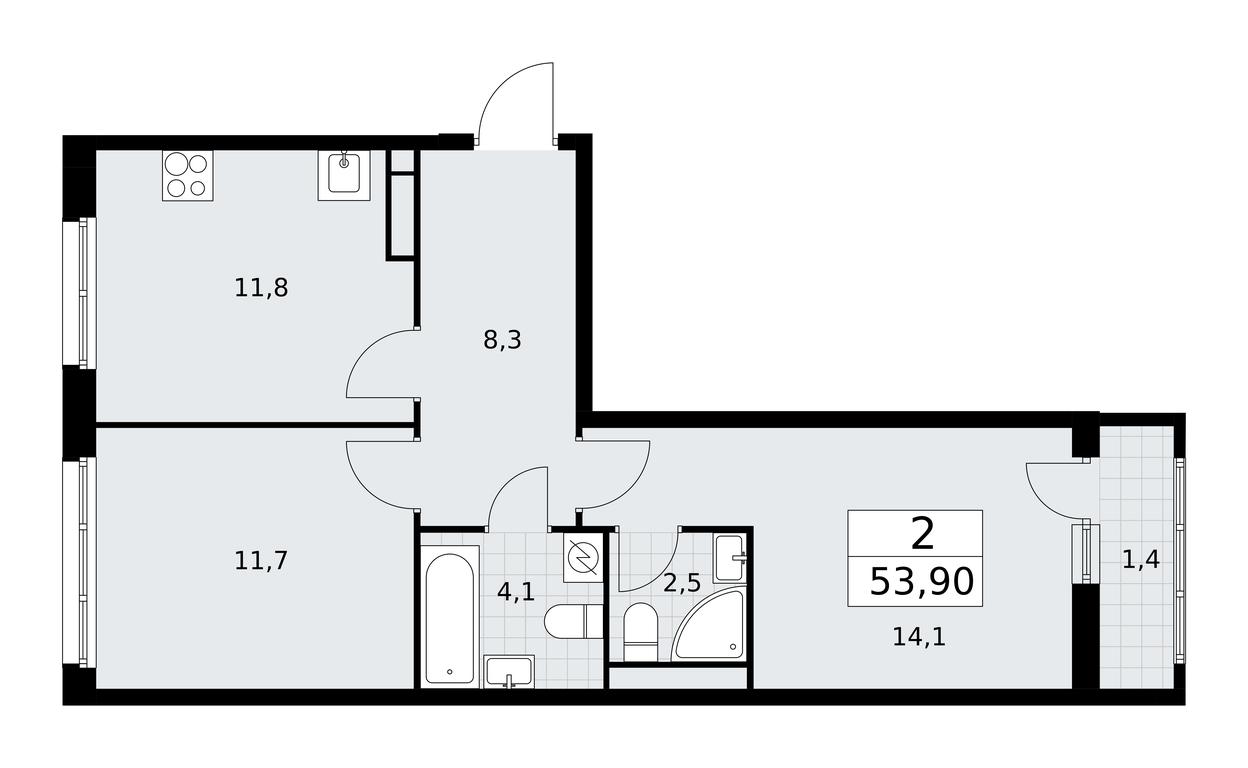 1-BD Apartment Sale, 53.9平方米 at Rodniye Kvartaly, Kvartal № 33, Marushkinskoye Settlement, Moscow, Russia #1 1-BD Apartment Sale, 53.9平方米 at Rodniye Kvartaly, Kvartal № 33, Marushkinskoye Settlement, Moscow, Russia #1