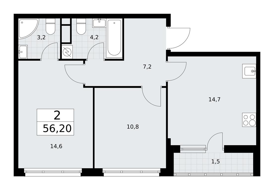 1-BD Apartment Sale, 56.2 sq. m. at Rodniye Kvartaly, Kvartal № 33, Marushkinskoye Settlement, Moscow, Russia #1 1-BD Apartment Sale, 56.2 sq. m. at Rodniye Kvartaly, Kvartal № 33, Marushkinskoye Settlement, Moscow, Russia #1
