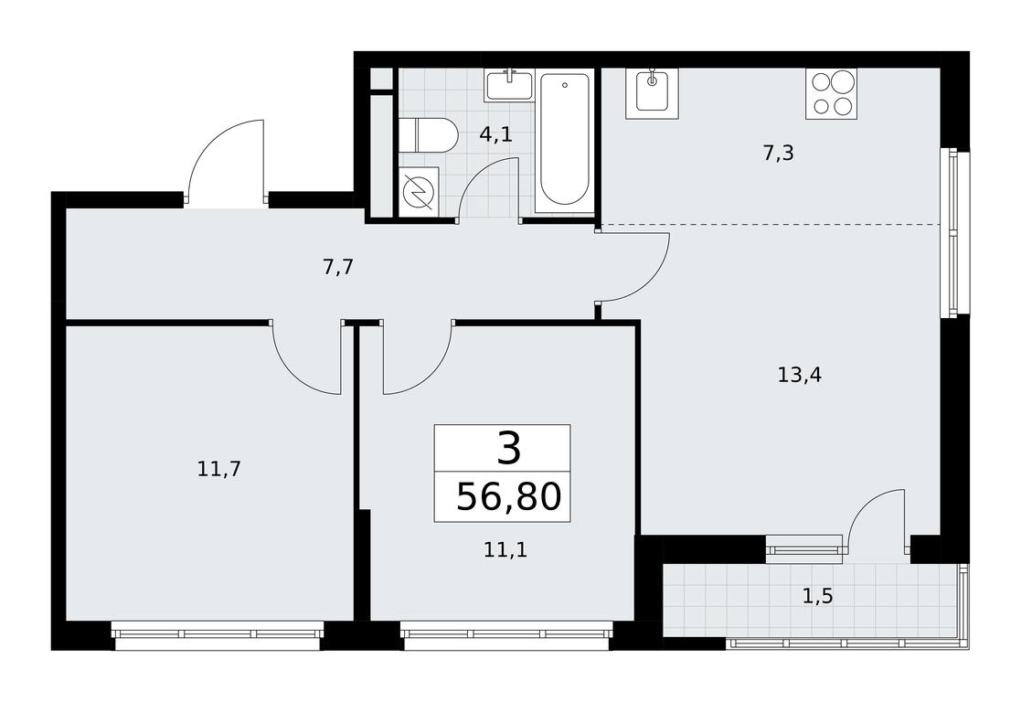 2-BD Apartment Sale, 56.8平方米 at Rodniye Kvartaly, Kvartal № 33, Marushkinskoye Settlement, Moscow, Russia #1 2-BD Apartment Sale, 56.8平方米 at Rodniye Kvartaly, Kvartal № 33, Marushkinskoye Settlement, Moscow, Russia #1