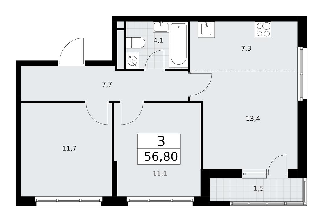 2-BD Apartment Sale, 56.8平方米 at Rodniye Kvartaly, Kvartal № 33, Marushkinskoye Settlement, Moscow, Russia #1 2-BD Apartment Sale, 56.8平方米 at Rodniye Kvartaly, Kvartal № 33, Marushkinskoye Settlement, Moscow, Russia #1