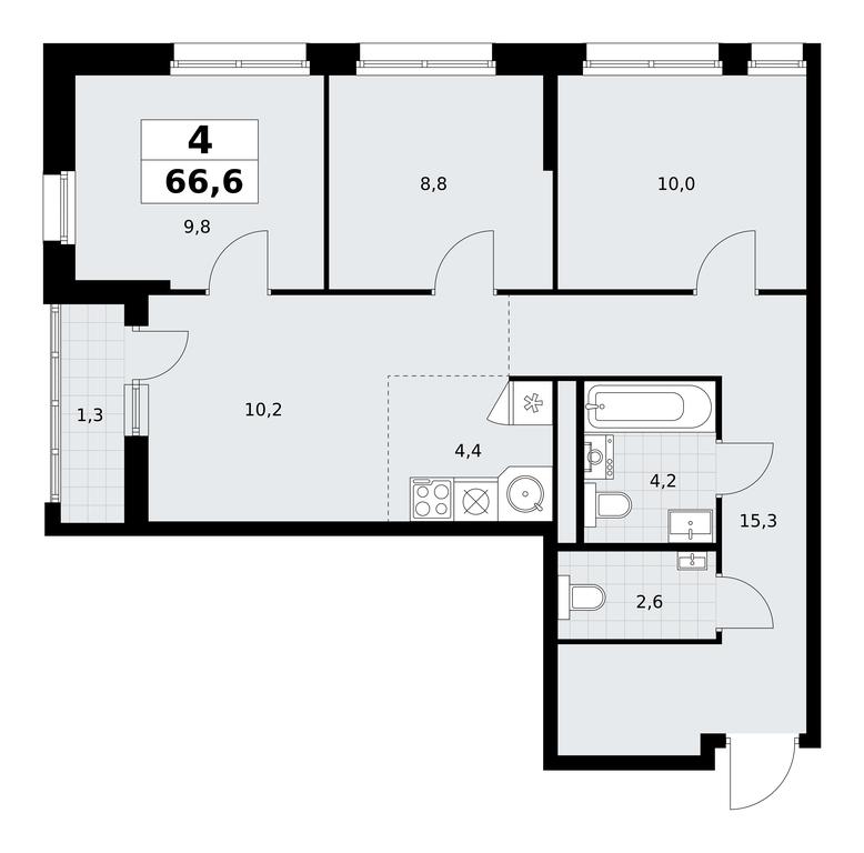 3-BD Apartment Sale, 66.6平方米 at Rodniye Kvartaly, Kvartal № 33, Marushkinskoye Settlement, Moscow, Russia #2 3-BD Apartment Sale, 66.6平方米 at Rodniye Kvartaly, Kvartal № 33, Marushkinskoye Settlement, Moscow, Russia #2