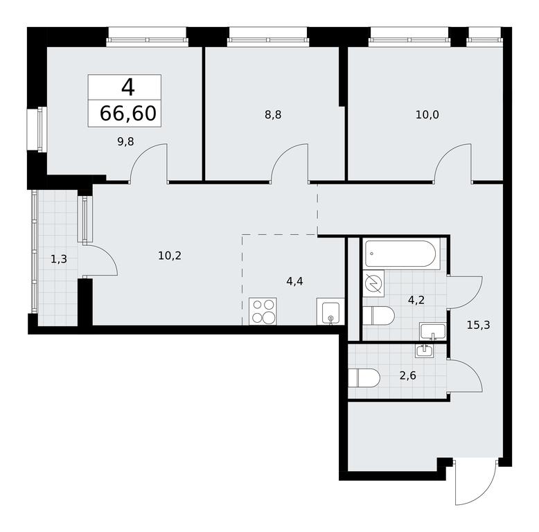3-BD Apartment Sale, 66.6平方米 at Rodniye Kvartaly, Kvartal № 33, Marushkinskoye Settlement, Moscow, Russia #1 3-BD Apartment Sale, 66.6平方米 at Rodniye Kvartaly, Kvartal № 33, Marushkinskoye Settlement, Moscow, Russia #1
