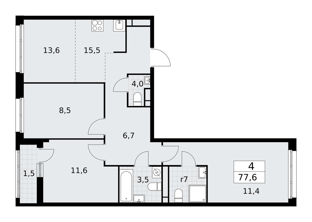 3-BD Apartment Sale, 77.6平方米 at Rodniye Kvartaly, Kvartal № 33, Marushkinskoye Settlement, Moscow, Russia #1 3-BD Apartment Sale, 77.6平方米 at Rodniye Kvartaly, Kvartal № 33, Marushkinskoye Settlement, Moscow, Russia #1