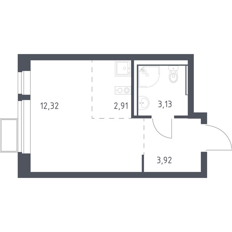 Apartment Sale, 22.28平方米 at Egorovo Park, 1-y kvartal, posyolok Zhilino-1, Lubertsy City District, Moscow Region, Russia #1
