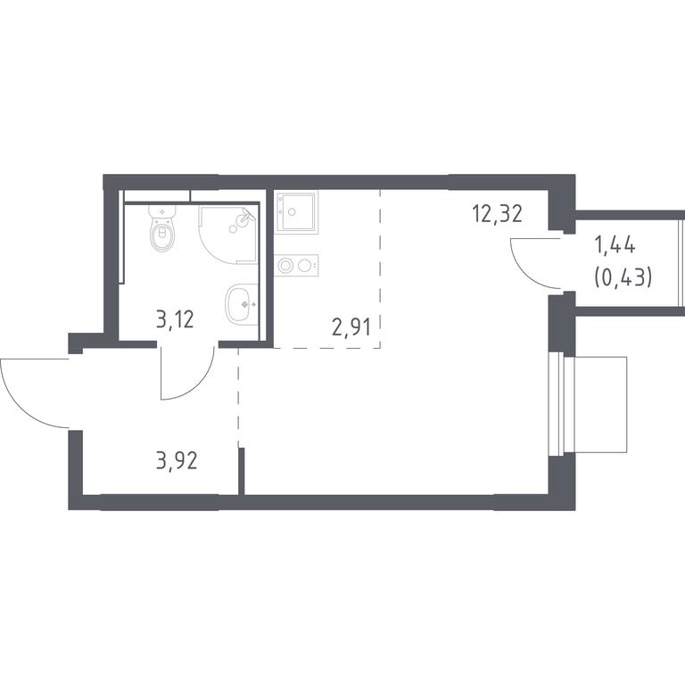 Apartment Sale, 22.7平方米 at Mytishchi Park, Silikatnaya ulitsa, 41к3, Mytischi, Moscow Region, Russia #1 Apartment Sale, 22.7平方米 at Mytishchi Park, Silikatnaya ulitsa, 41к3, Mytischi, Moscow Region, Russia #1