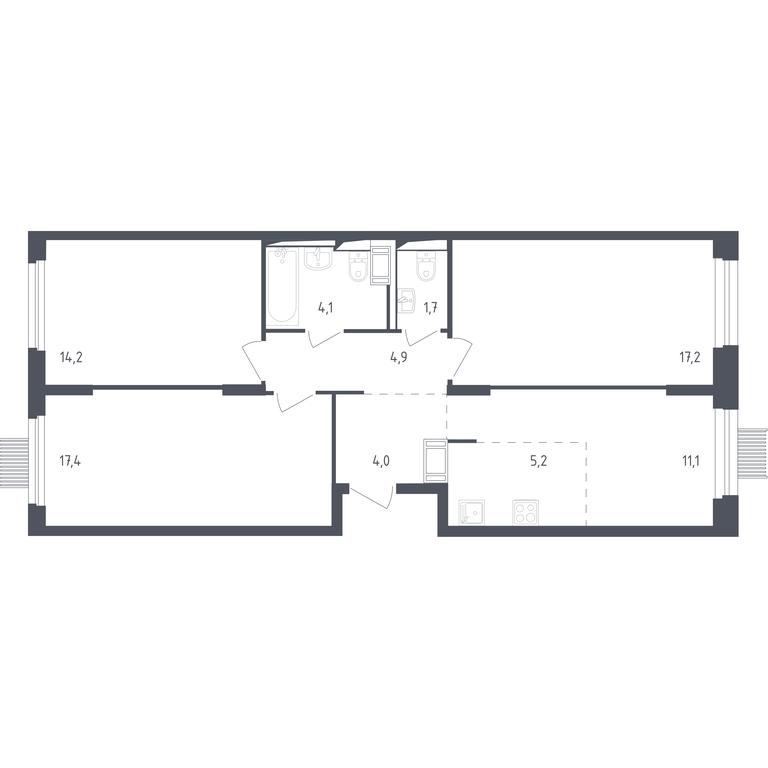 2-BD Apartment Sale, 79.2 sq. m. at Mytishchi Park, Silikatnaya ulitsa, 41к3, Mytischi, Moscow Region, Russia #1 2-BD Apartment Sale, 79.2 sq. m. at Mytishchi Park, Silikatnaya ulitsa, 41к3, Mytischi, Moscow Region, Russia #1