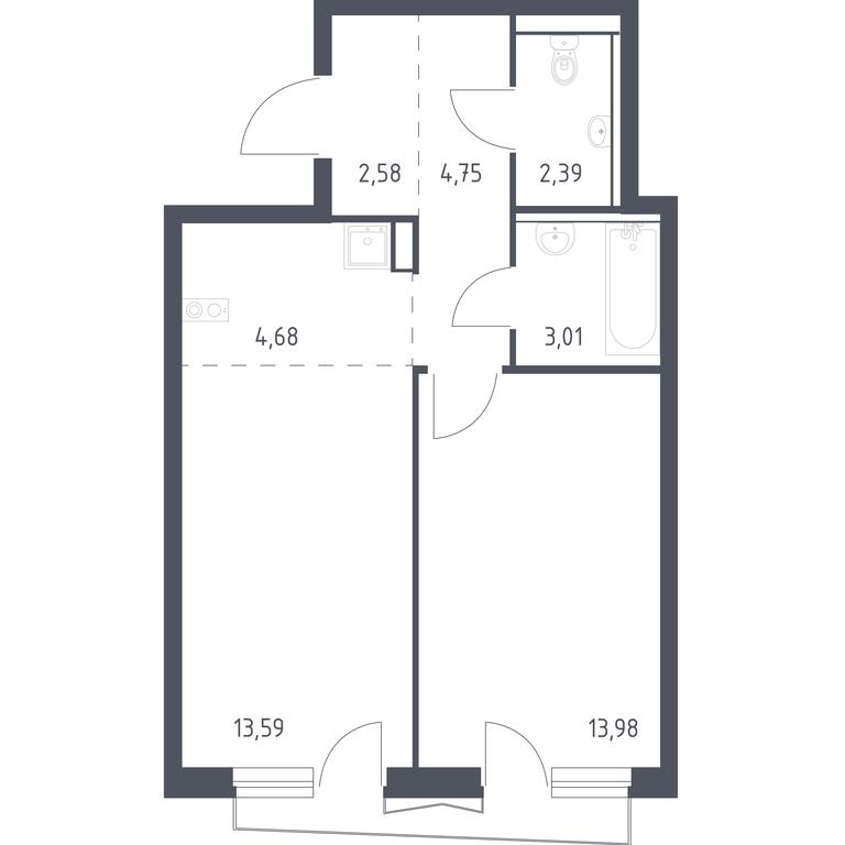 Apartment Sale, 44.6平方米 at Kvartal Aviatorov, ulitsa Koldunova, Aviatorov Microdistrict, Balashikha, Moscow Region, Russia #1 Apartment Sale, 44.6平方米 at Kvartal Aviatorov, ulitsa Koldunova, Aviatorov Microdistrict, Balashikha, Moscow Region, Russia #1