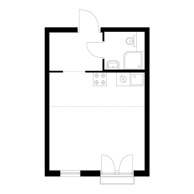 Apartment Sale, 25.6 sq. m. at Ilinskie Luga, Zapovednaya Street, 1, posyolok Ilyinskoye-Usovo, Krasnogorsk City District, Moscow Region, Russia #1
