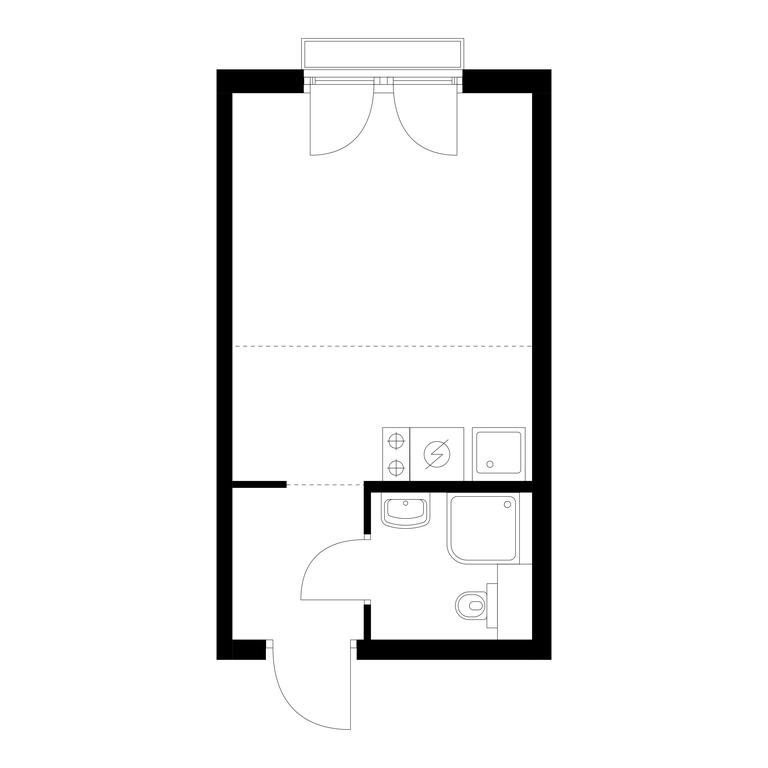 Apartment Sale, 20.2 sq. m. at Ilinskie Luga, Zapovednaya Street, 1, posyolok Ilyinskoye-Usovo, Krasnogorsk City District, Moscow Region, Russia #1