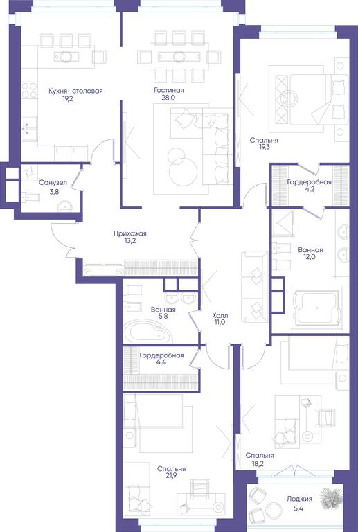 3-BD Apartment Sale, 141.6平方米 at Dom Na Tishinke, Sredny Tishinsky Lane, 5, Moscow, Russia #1 3-BD Apartment Sale, 141.6平方米 at Dom Na Tishinke, Sredny Tishinsky Lane, 5, Moscow, Russia #1