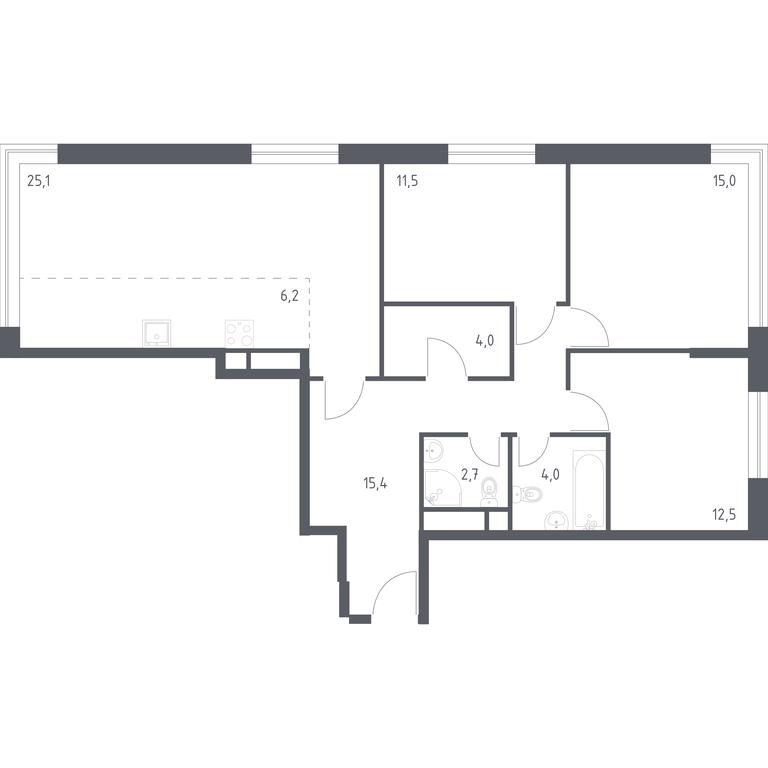 2-BD Apartment Sale, 97.5 sq. m. at Veresk, 3rd Khoroshyovskaya Street, вл19с3к1, Moscow, Russia #1 2-BD Apartment Sale, 97.5 sq. m. at Veresk, 3rd Khoroshyovskaya Street, вл19с3к1, Moscow, Russia #1