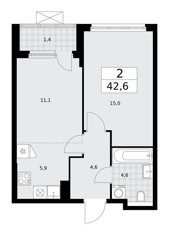 1-BD Apartment Sale, 42.6平方米 at Buninskie Kvartaly, Akademika Semyonova Street, 22, Moscow, Russia #1 1-BD Apartment Sale, 42.6平方米 at Buninskie Kvartaly, Akademika Semyonova Street, 22, Moscow, Russia #1