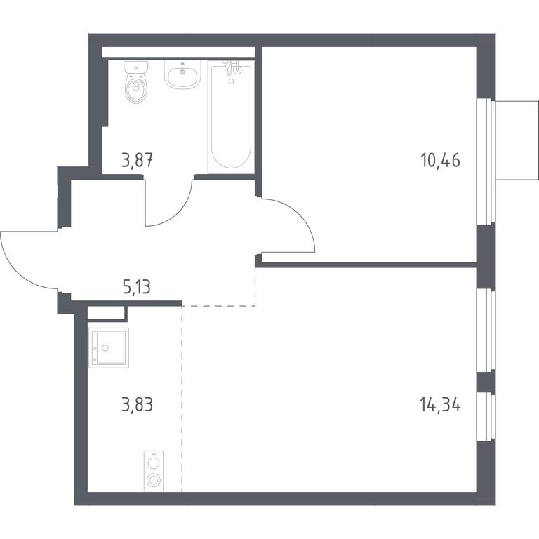 Apartment Sale, 37.63平方米 at Gorki Park, Shkolnaya ulitsa, 2, derevnya Korobovo, Leninskiy City District, Moscow Region, Russia #1 Apartment Sale, 37.63平方米 at Gorki Park, Shkolnaya ulitsa, 2, derevnya Korobovo, Leninskiy City District, Moscow Region, Russia #1